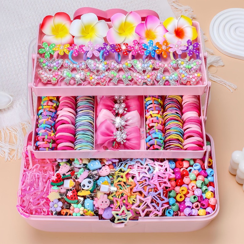 Travel Accessories Kit - 546-teiliges Set Hochelastische Haarschmuck-Accessoires Schonende Haarbänder
