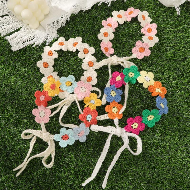 Travel Accessories Hawaii - 【IIOO】Bunte Blumen-Turban-Stirnbänder, gestricktes Blumen-Stirnband, Bandage, Strand-Bandana,