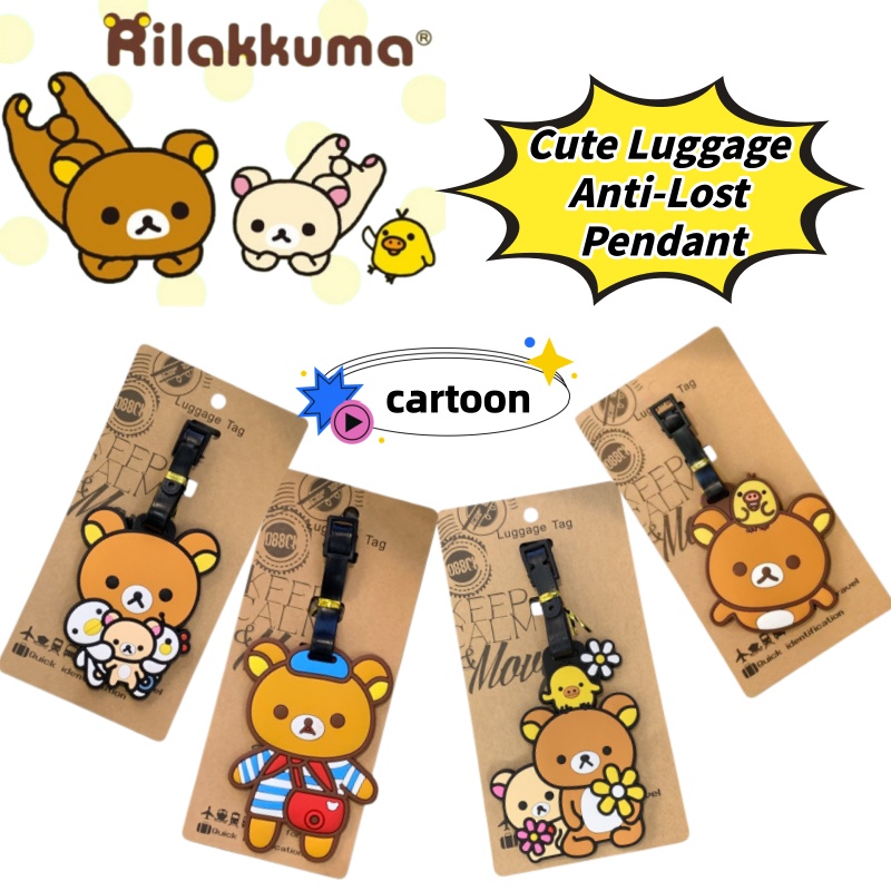 Travel Accessories Kit - Rilakkuma Kreativer Personalisierter Gepäckanhänger Anti-Verlust-Anhänger Niedlicher