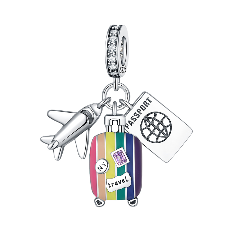 Travel Accessories Plane - 925 Sterling Silber Charm Reise Flugzeug