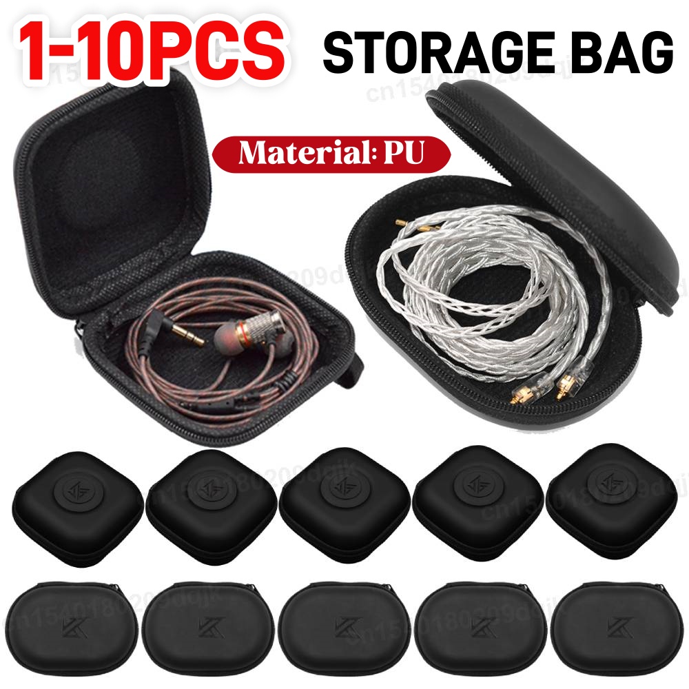 Travel Accessories Kit - 1-10PCS KZ Kopfhörer Fall PU Leder
