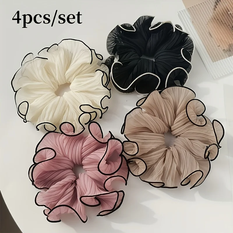 Travel Accessories Kit - 4 Stück/Set elegante Haargummis aus Stoff