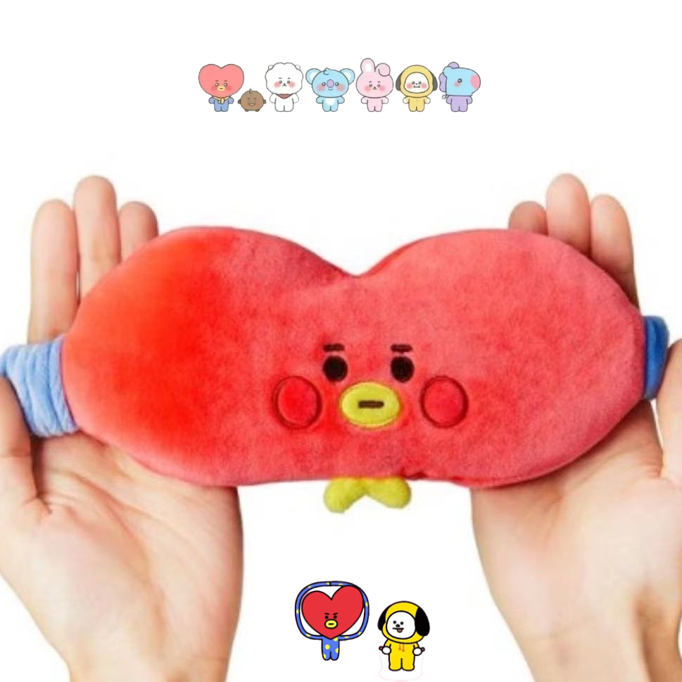 Travel Accessories Kit - BT21 Cartoon Niedliche Plüsch-Augenmaske Kawaii Unisex