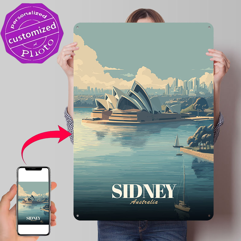 Travel Accessories Sydney - Sydney Opera House Reiseplakat Retro 3D-Gedruckte