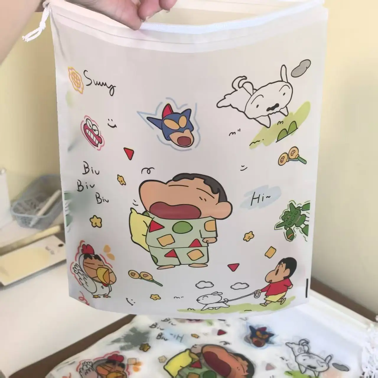 Travel Accessories Gadget - Crayon Shin‑Chan Schuhbeutel mit Kordelzug, tragbar,