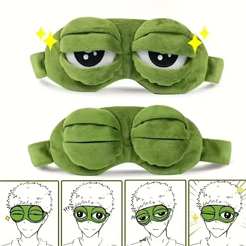Travel Accessories Gadget - Froschförmige Augenmaske für Partys, Lustige Cartoon-Plüsch-Augenmaske,