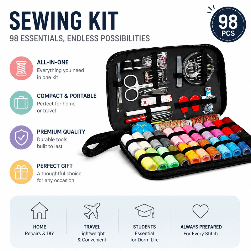 68/98-teiliges Nähzubehör-Set, – Travel Accessories Kit Bewertung und Preis